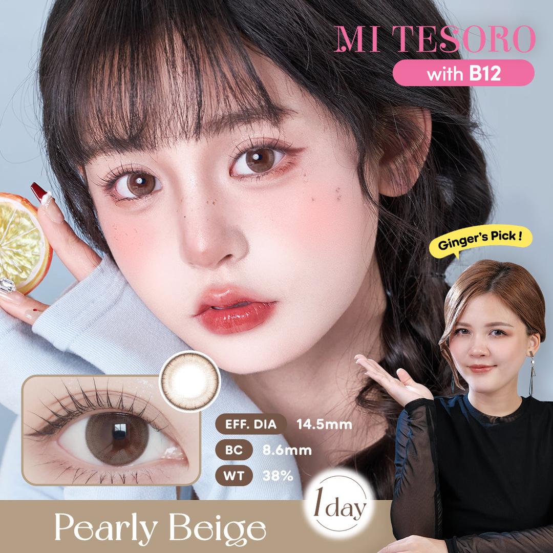 Pearly Beige-Mi Tesoro 1 Day Color Con 10pcs (Eff dia:14.5mm)