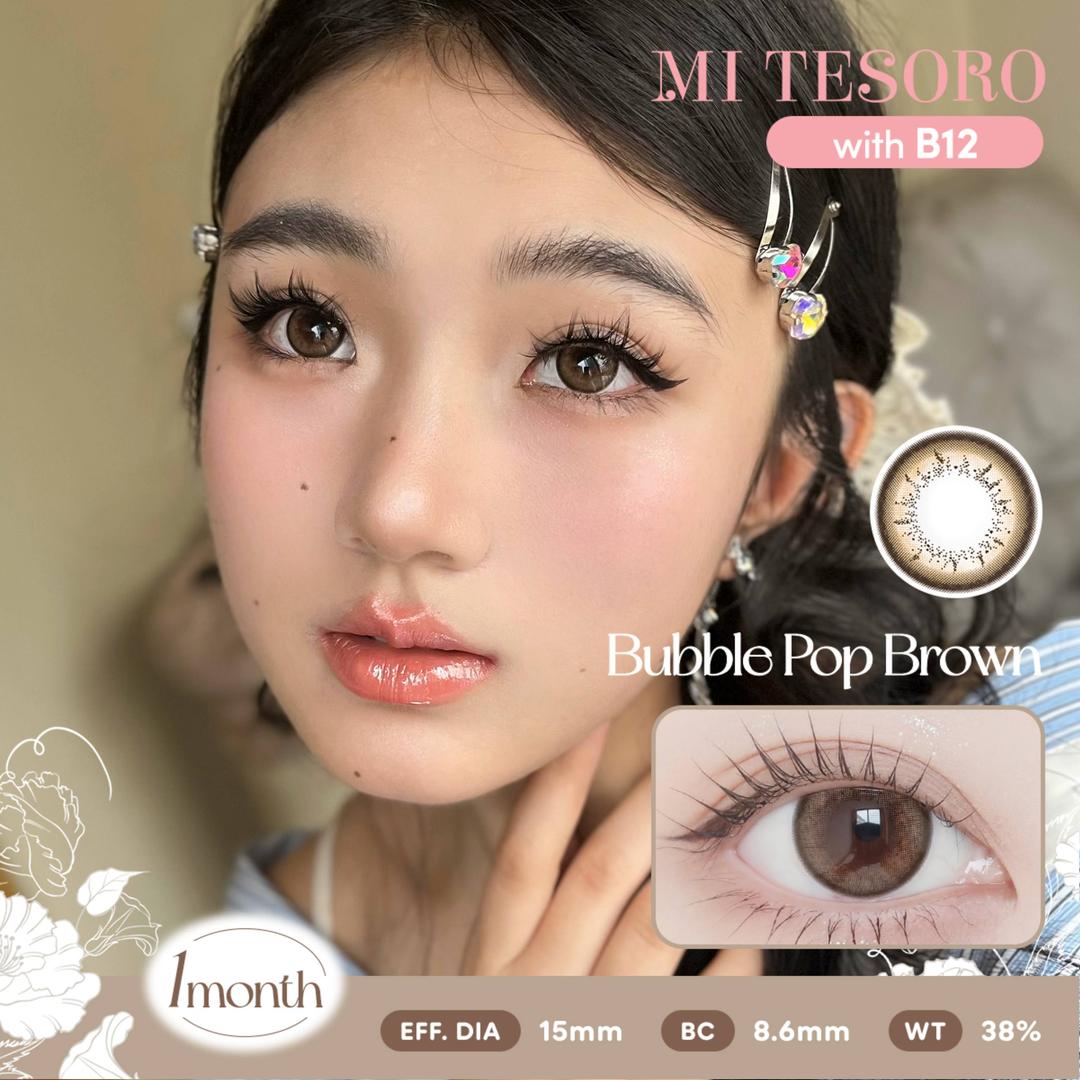 Bubble Pop Brown-Mi Tesoro Monthly Color Con 2pcs (Eff dia:14.5mm)