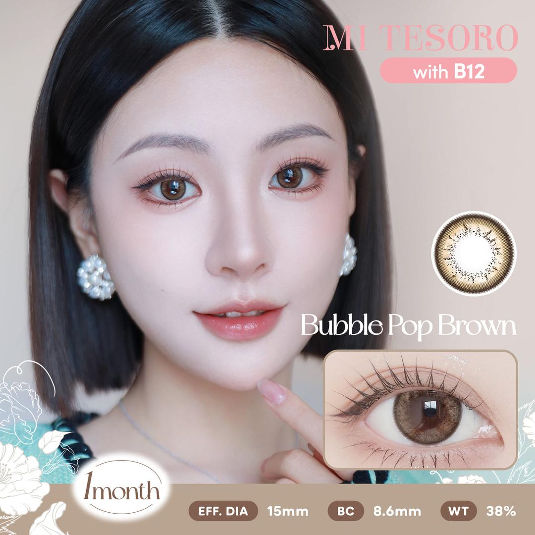 Bubble Pop Brown-Mi Tesoro Monthly Color Con 2pcs (Eff dia:14.5mm)