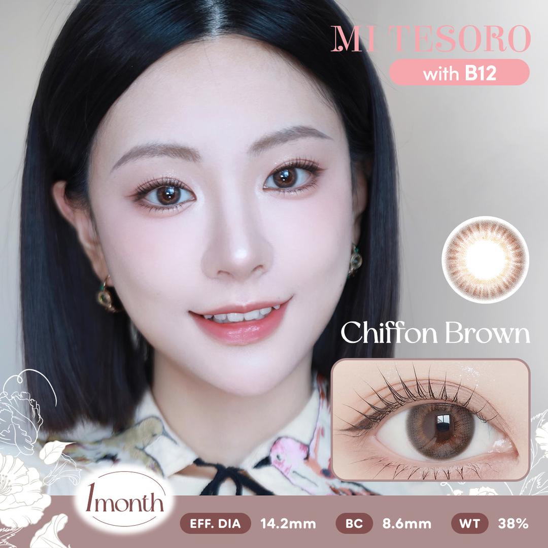 Chiffon Brown-Mi Tesoro Monthly Color Con 2pcs (Eff dia:14.2mm)