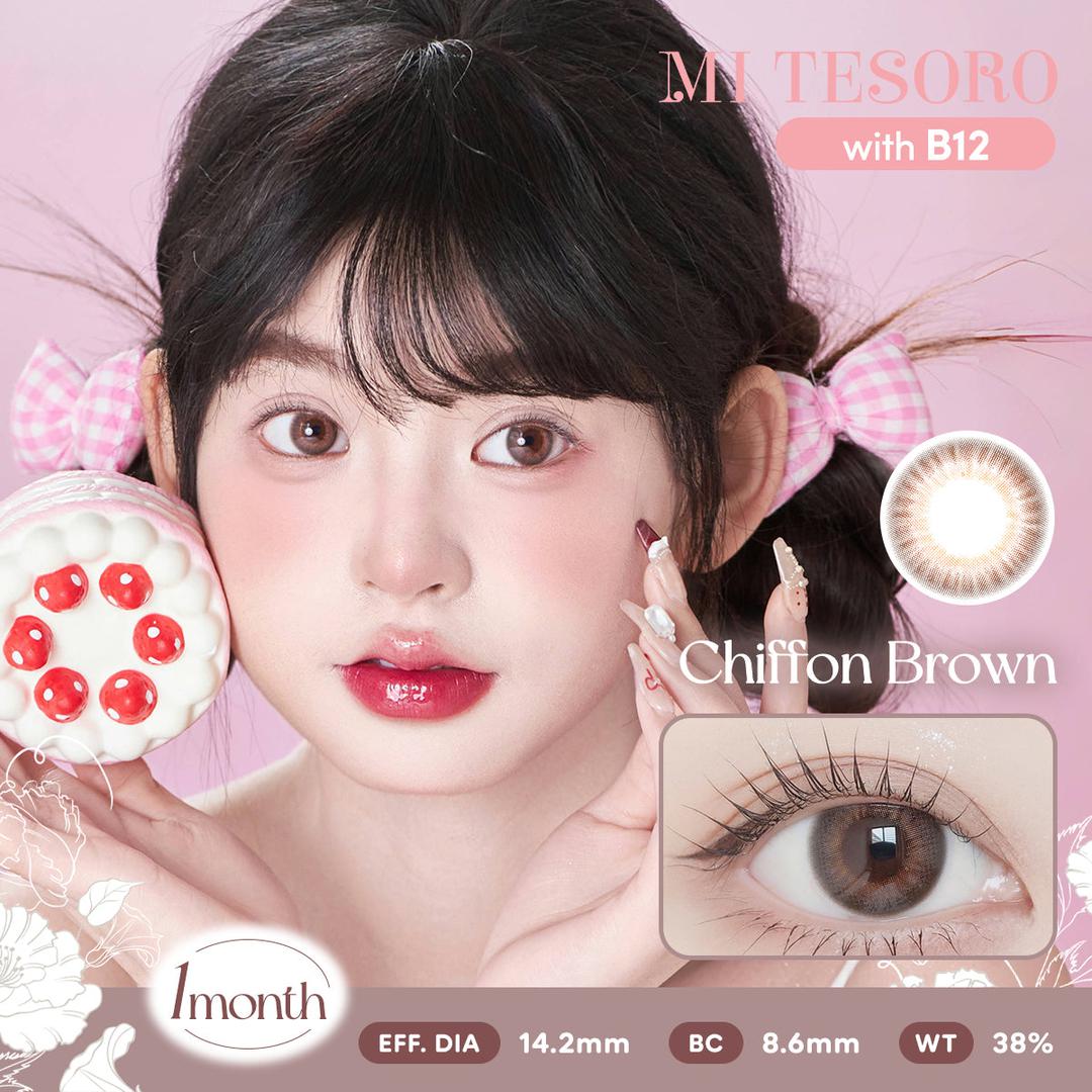 Chiffon Brown-Mi Tesoro Monthly Color Con 2pcs (Eff dia:14.2mm)