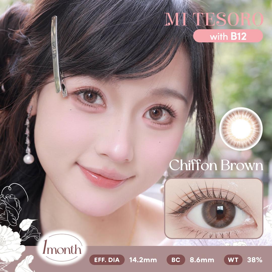 Chiffon Brown-Mi Tesoro Monthly Color Con 2pcs (Eff dia:14.2mm)