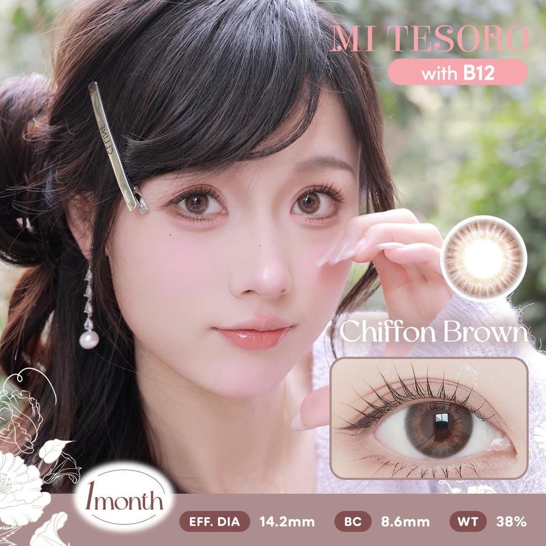 Chiffon Brown-Mi Tesoro Monthly Color Con 2pcs (Eff dia:14.2mm)