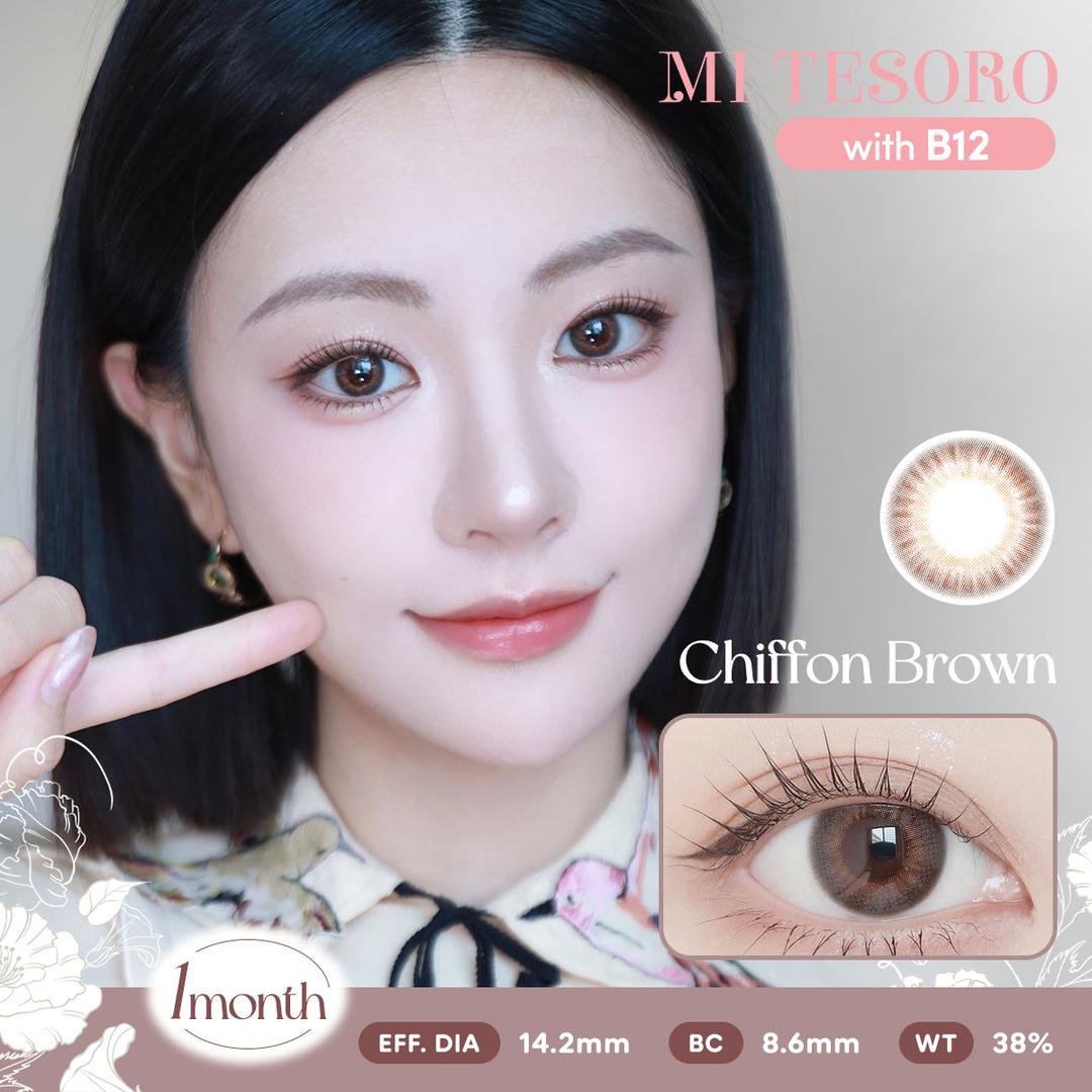 Chiffon Brown-Mi Tesoro Monthly Color Con 2pcs (Eff dia:14.2mm)