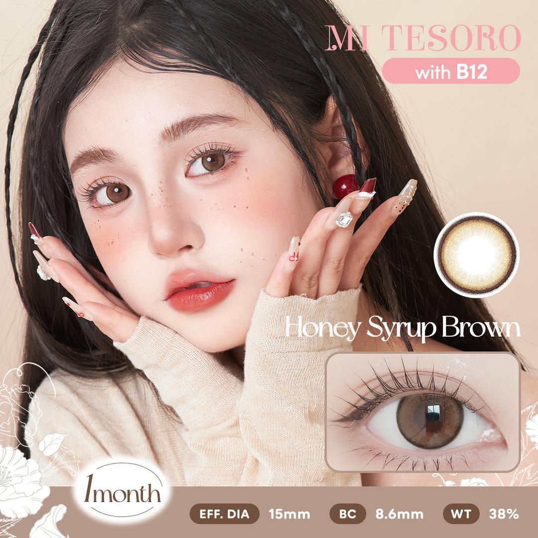 Honey Syrup Brown-Mi Tesoro Monthly Color Con 2pcs (Eff dia:15mm)