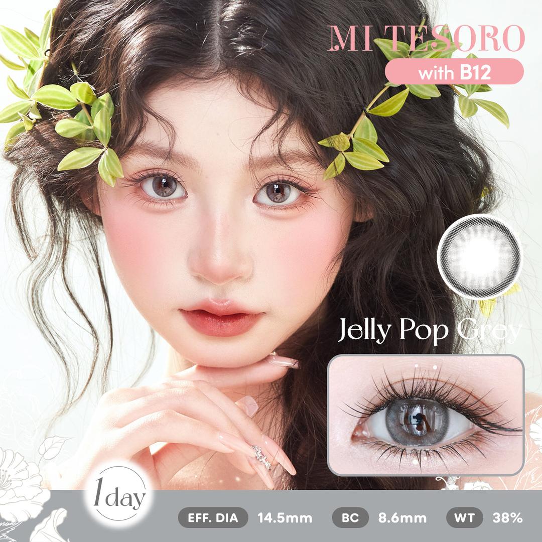 Jelly Pop Grey-Mi Tesoro 1 Day Color Con 10pcs (Eff dia:14.5mm)