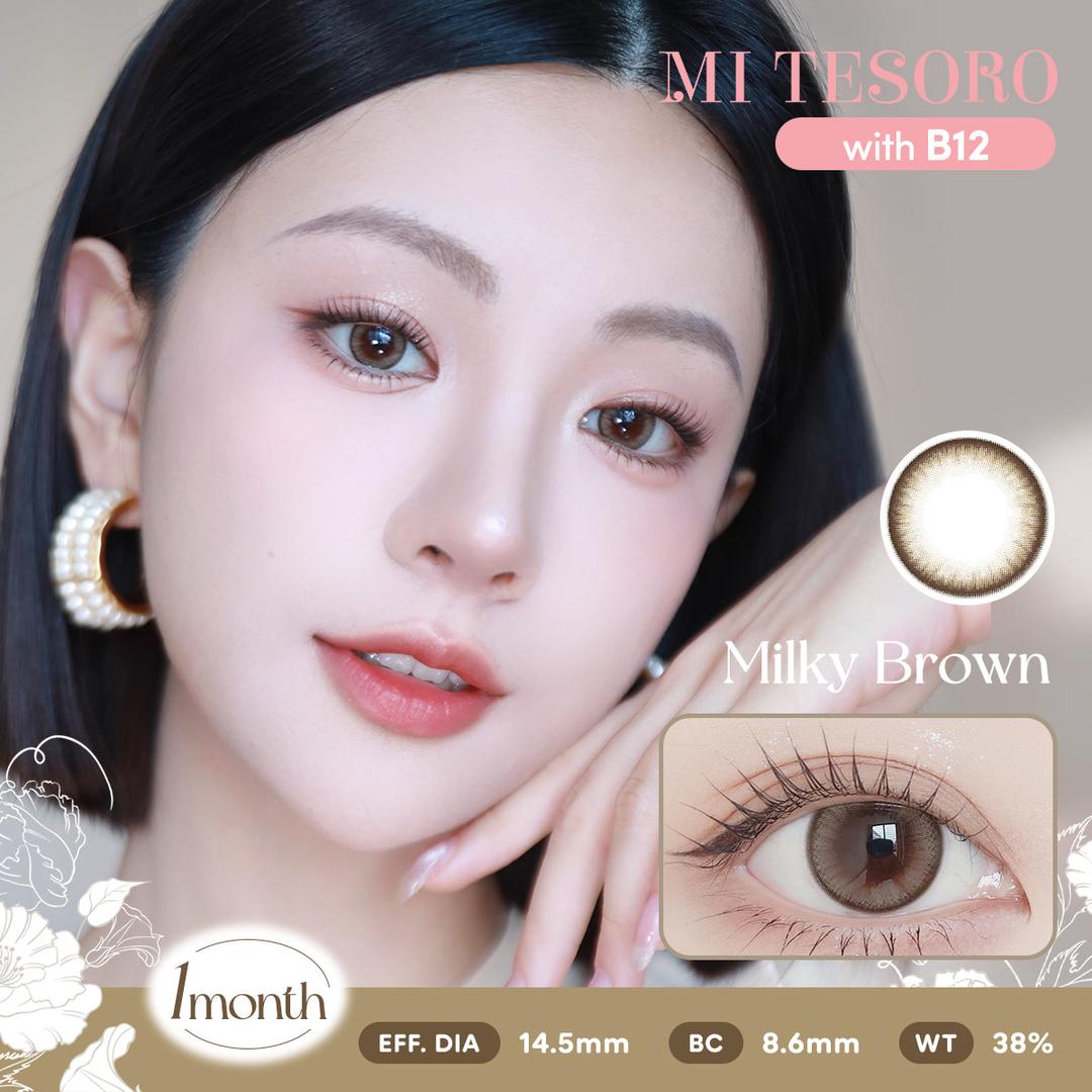 Milky Brown-Mi Tesoro Monthly Color Con 2pcs (Eff dia:14.5mm)