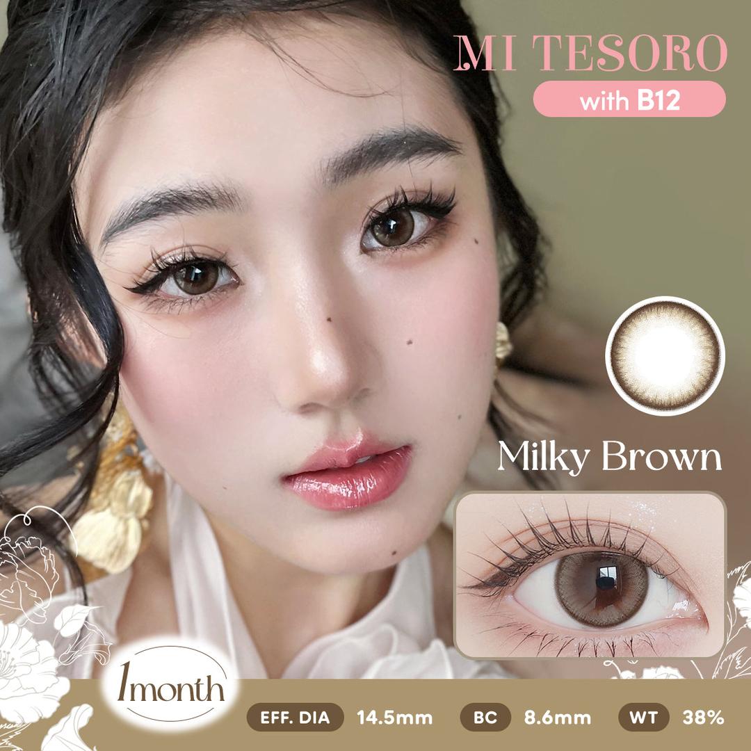 Milky Brown-Mi Tesoro Monthly Color Con 2pcs (Eff dia:14.5mm)