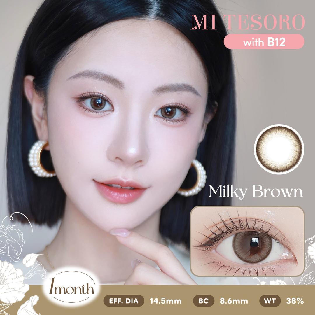 Milky Brown-Mi Tesoro Monthly Color Con 2pcs (Eff dia:14.5mm)