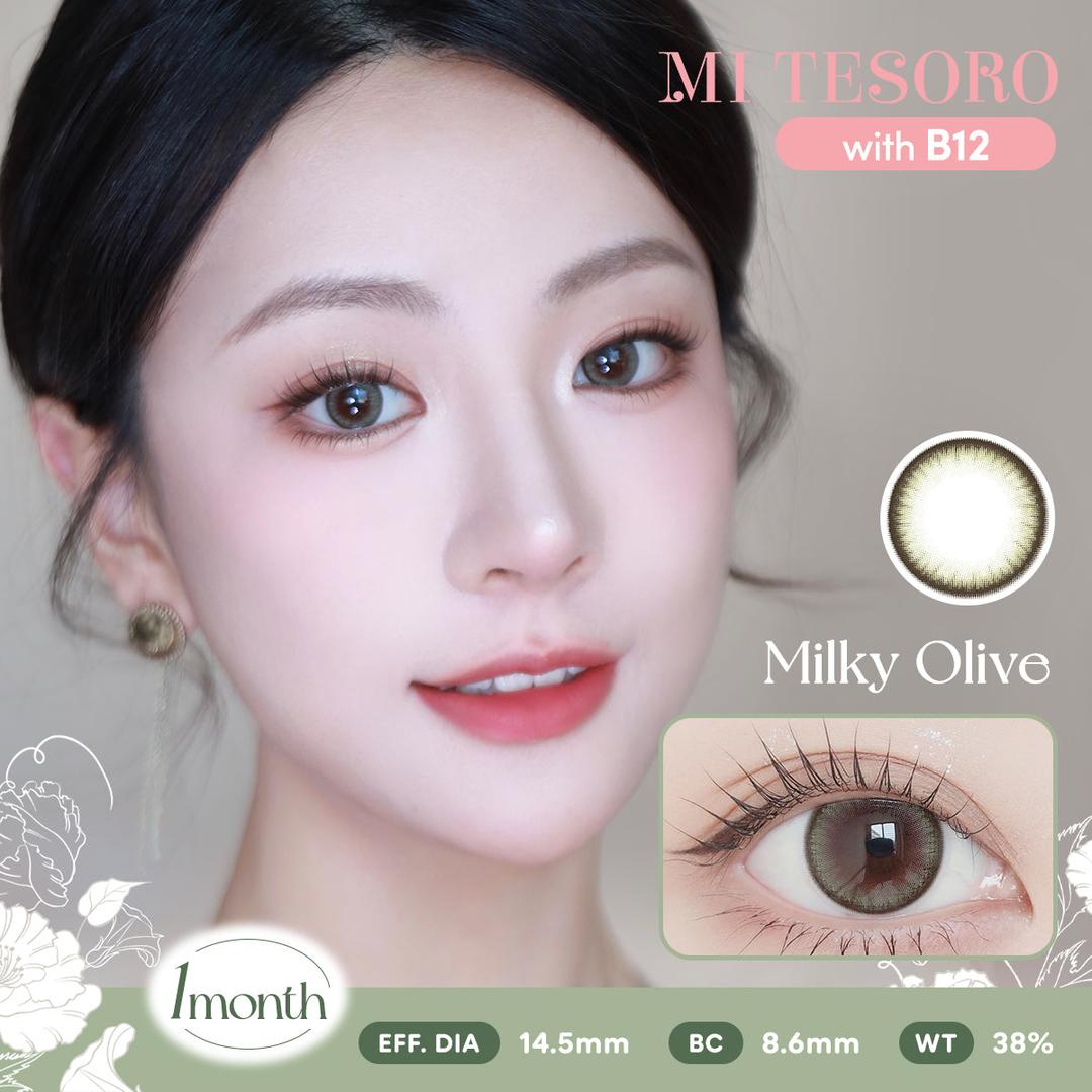 Milky Olive-Mi Tesoro Monthly Color Con 2pcs (Eff dia:14.5mm)