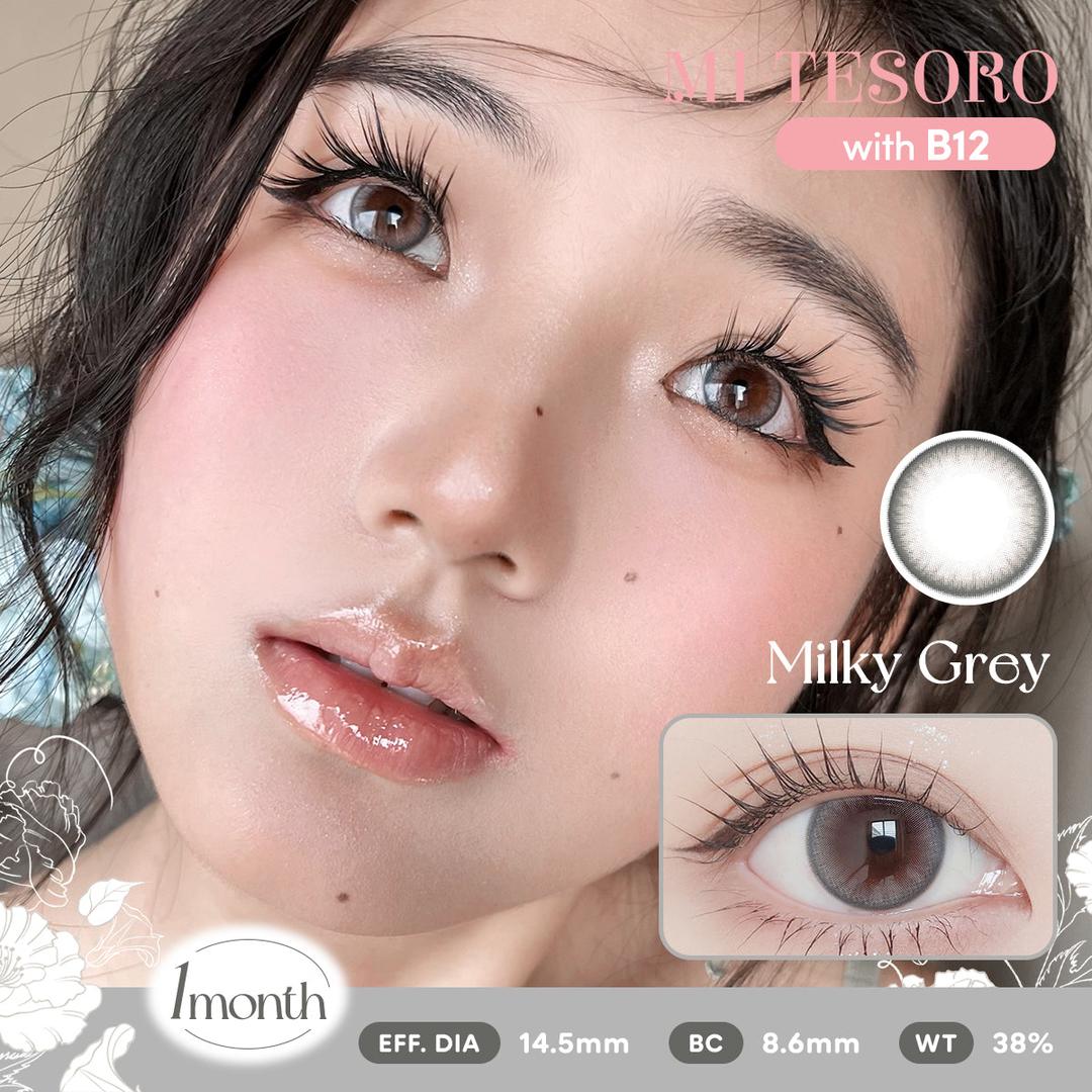 Milky Grey-Mi Tesoro Monthly Color Con 2pcs (Eff dia:14.5mm)