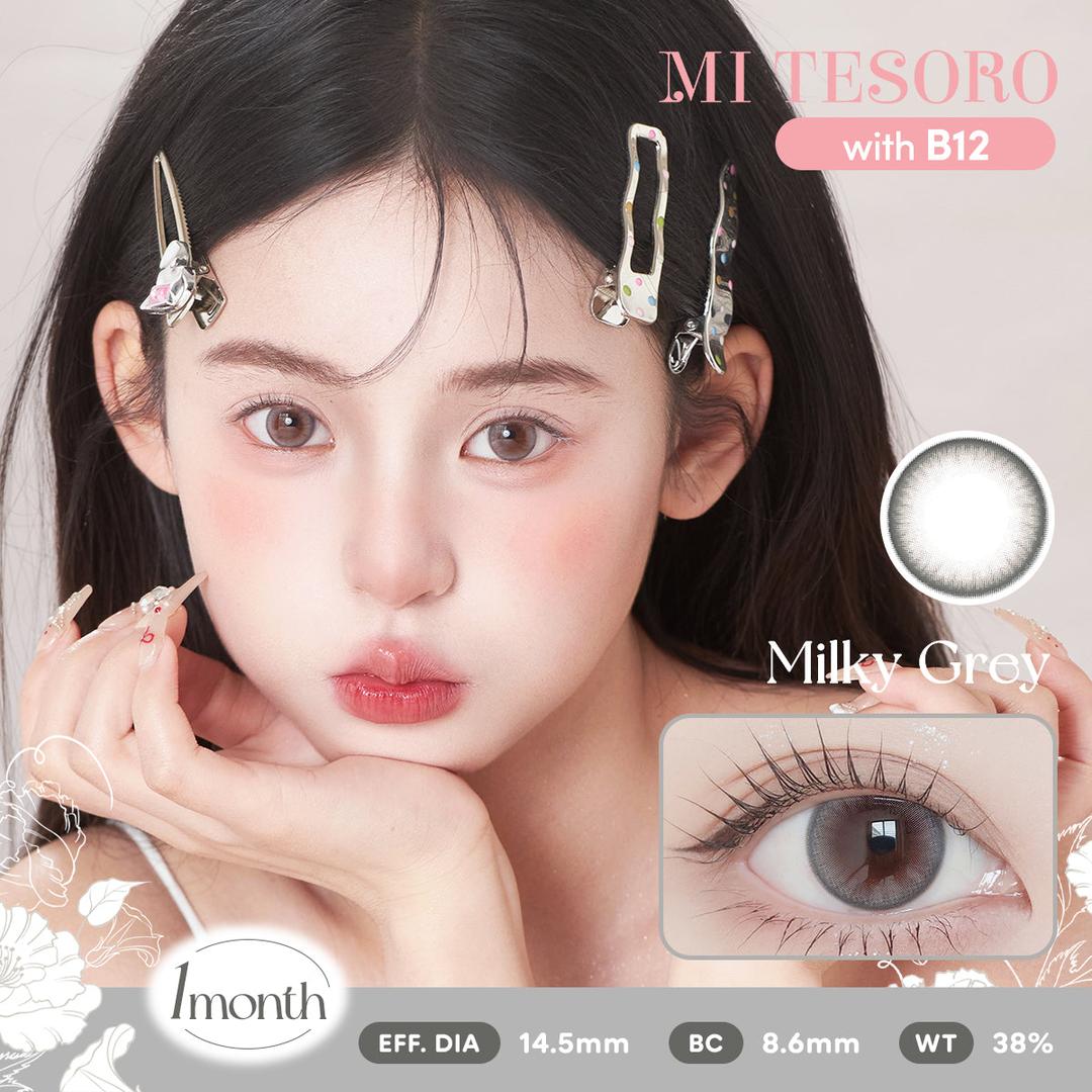 Milky Grey-Mi Tesoro Monthly Color Con 2pcs (Eff dia:14.5mm)