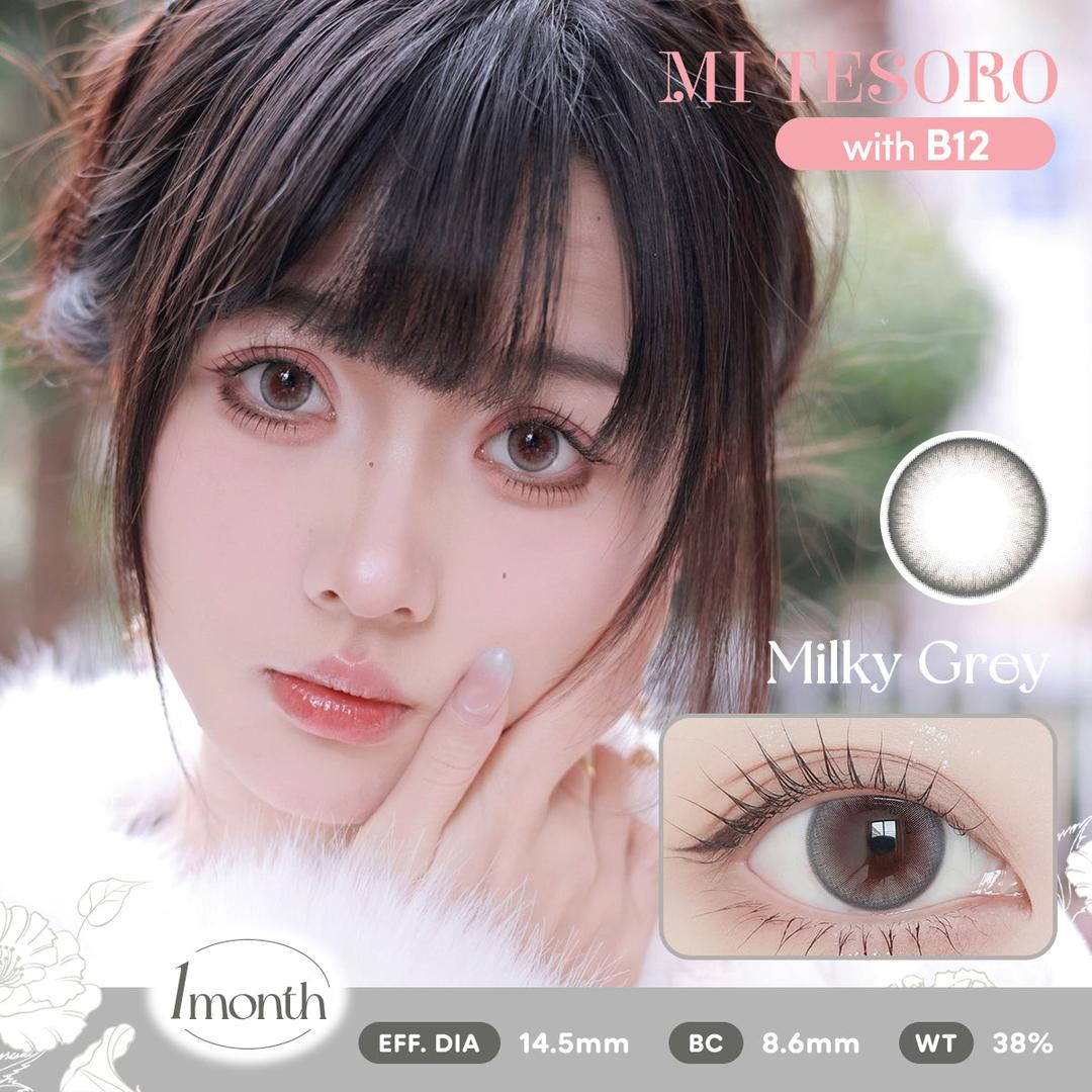 Milky Grey-Mi Tesoro Monthly Color Con 2pcs (Eff dia:14.5mm)