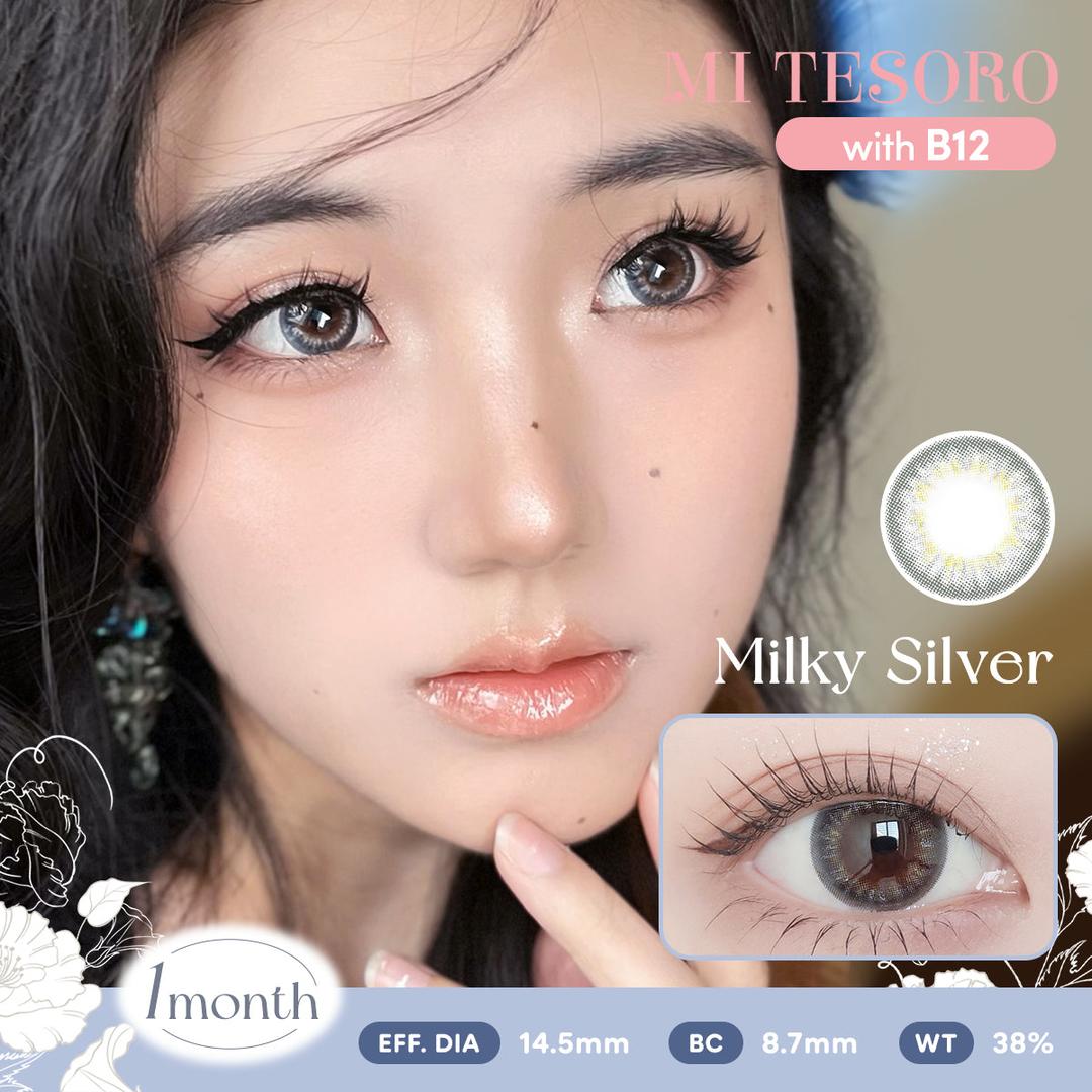 Milky Silver-Mi Tesoro Monthly Color Con 2pcs (Eff Dia:14.5mm)
