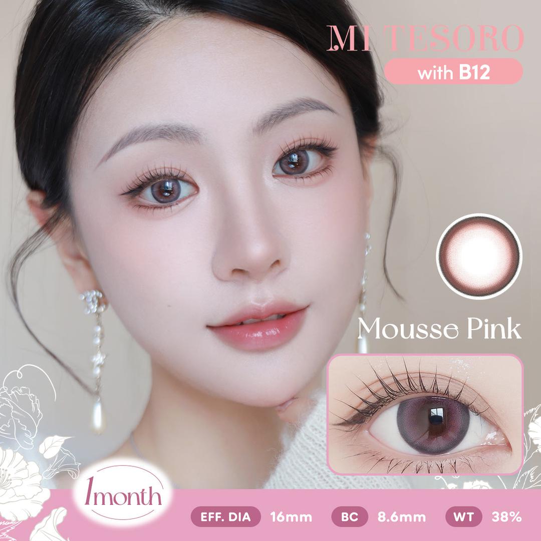 Mousse Pink-Mi Tesoro Monthly Color Con 2pcs (Eff dia:16mm)