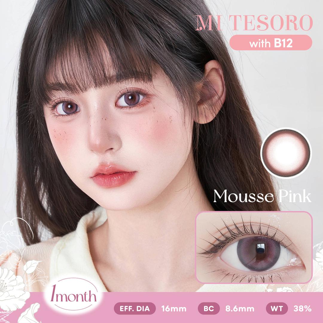 Mousse Pink-Mi Tesoro Monthly Color Con 2pcs (Eff dia:16mm)