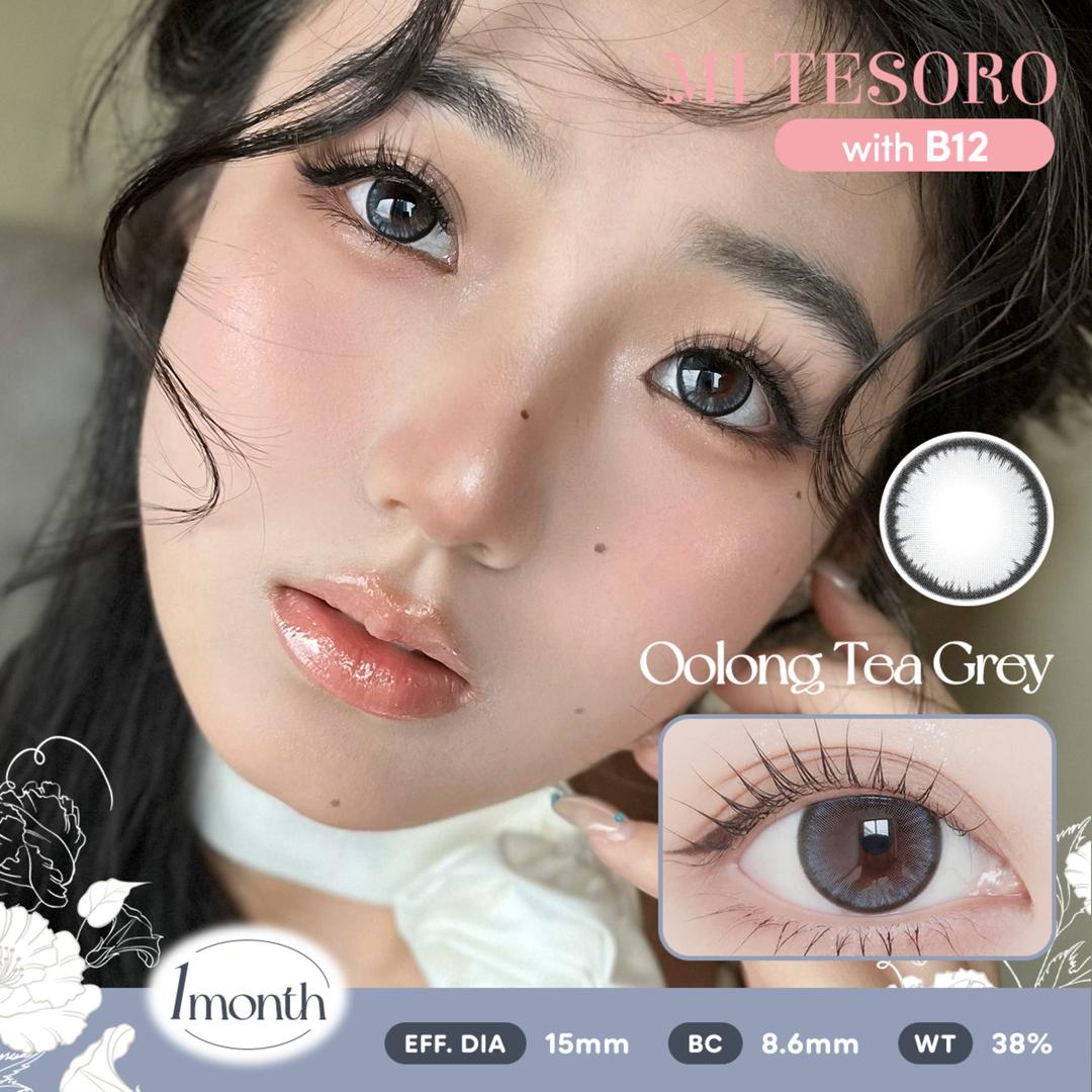 Oolong Tea Grey-Mi Tesoro Monthly Color Con 2pcs (Eff dia:15mm)
