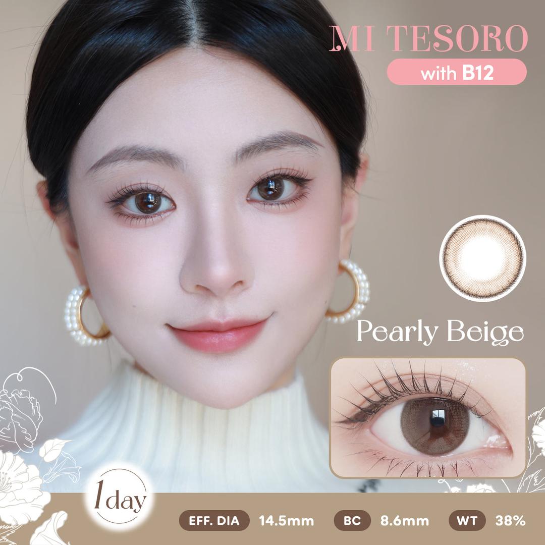 Pearly Beige-Mi Tesoro 1 Day Color Con 10pcs (Eff dia:14.5mm)