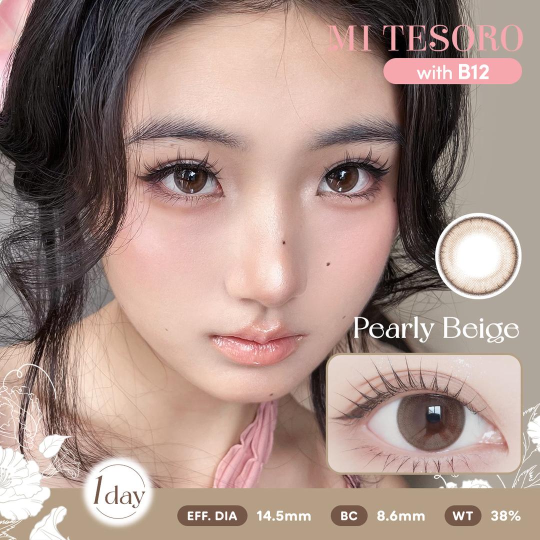 Pearly Beige-Mi Tesoro 1 Day Color Con 10pcs (Eff dia:14.5mm)