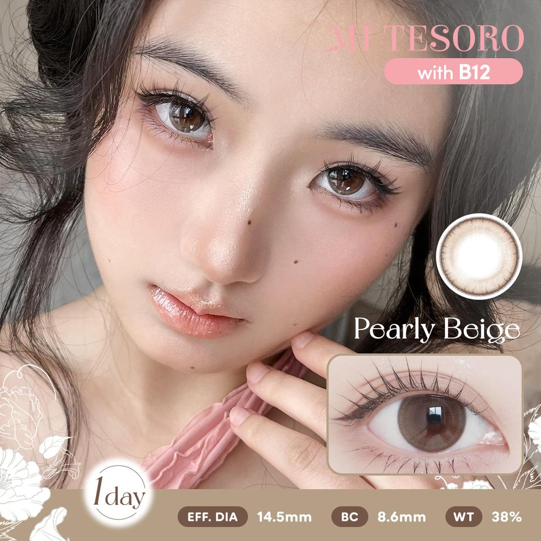 Pearly Beige-Mi Tesoro 1 Day Color Con 10pcs (Eff dia:14.5mm)