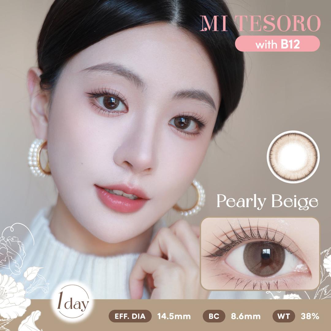 Pearly Beige-Mi Tesoro 1 Day Color Con 10pcs (Eff dia:14.5mm)