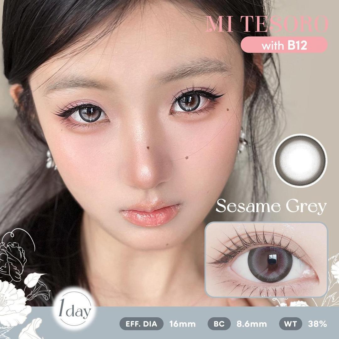 Sesame Grey-Mi Tesoro 1 Day Color Con 10pcs (Eff dia:16mm)