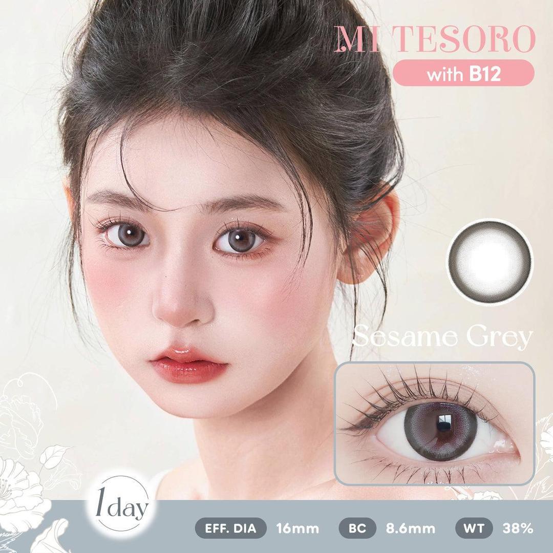 Sesame Grey-Mi Tesoro 1 Day Color Con 10pcs (Eff dia:16mm)