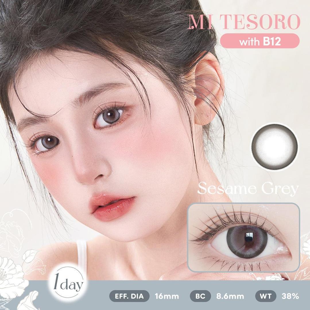 Sesame Grey-Mi Tesoro 1 Day Color Con 10pcs (Eff dia:16mm)