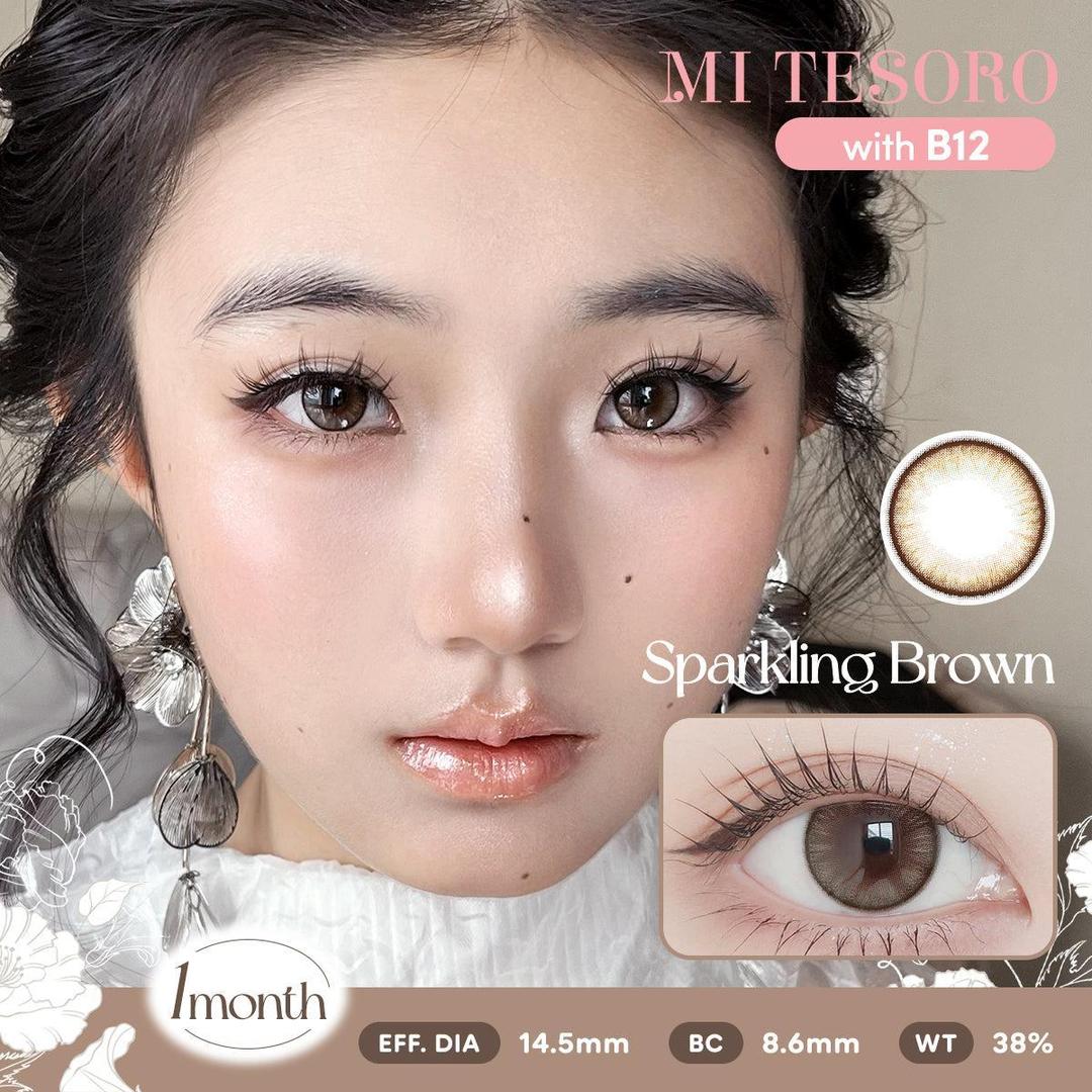 Sparkling Brown-Mi Tesoro Monthly Color Con 2pcs (Eff dia:14.5mm)