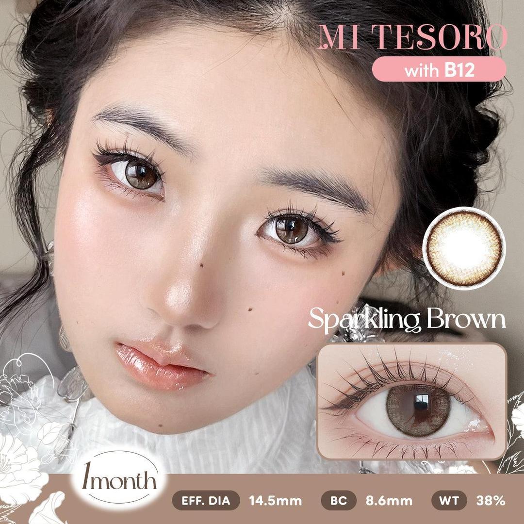 Sparkling Brown-Mi Tesoro Monthly Color Con 2pcs (Eff dia:14.5mm)