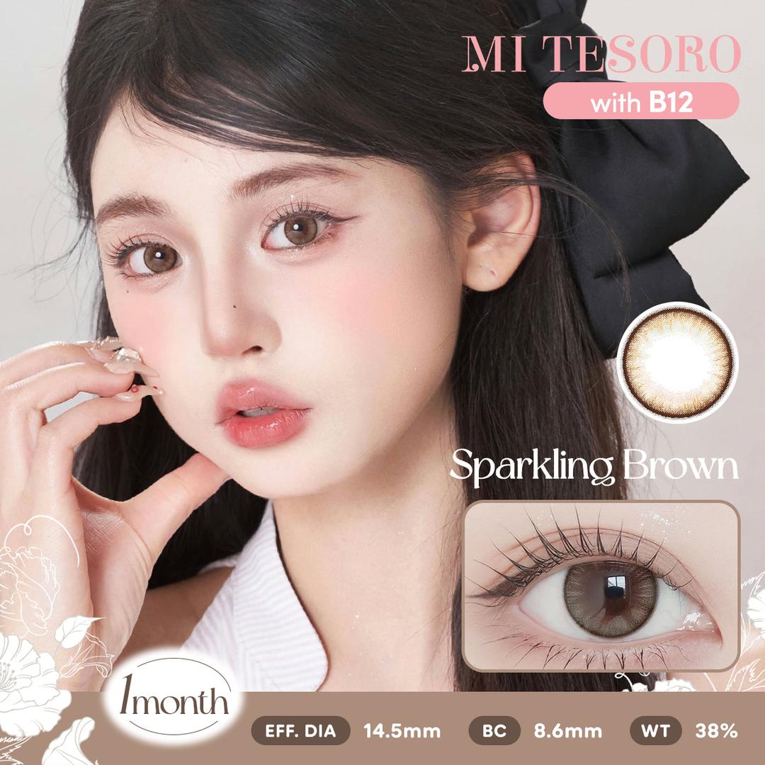 Sparkling Brown-Mi Tesoro Monthly Color Con 2pcs (Eff dia:14.5mm)