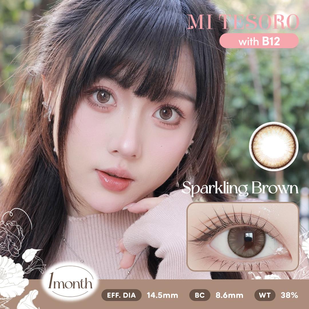 Sparkling Brown-Mi Tesoro Monthly Color Con 2pcs (Eff dia:14.5mm)