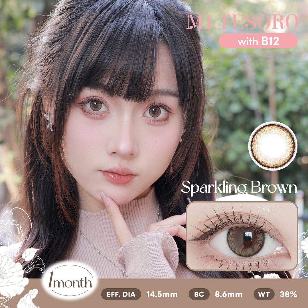 Sparkling Brown-Mi Tesoro Monthly Color Con 2pcs (Eff dia:14.5mm)