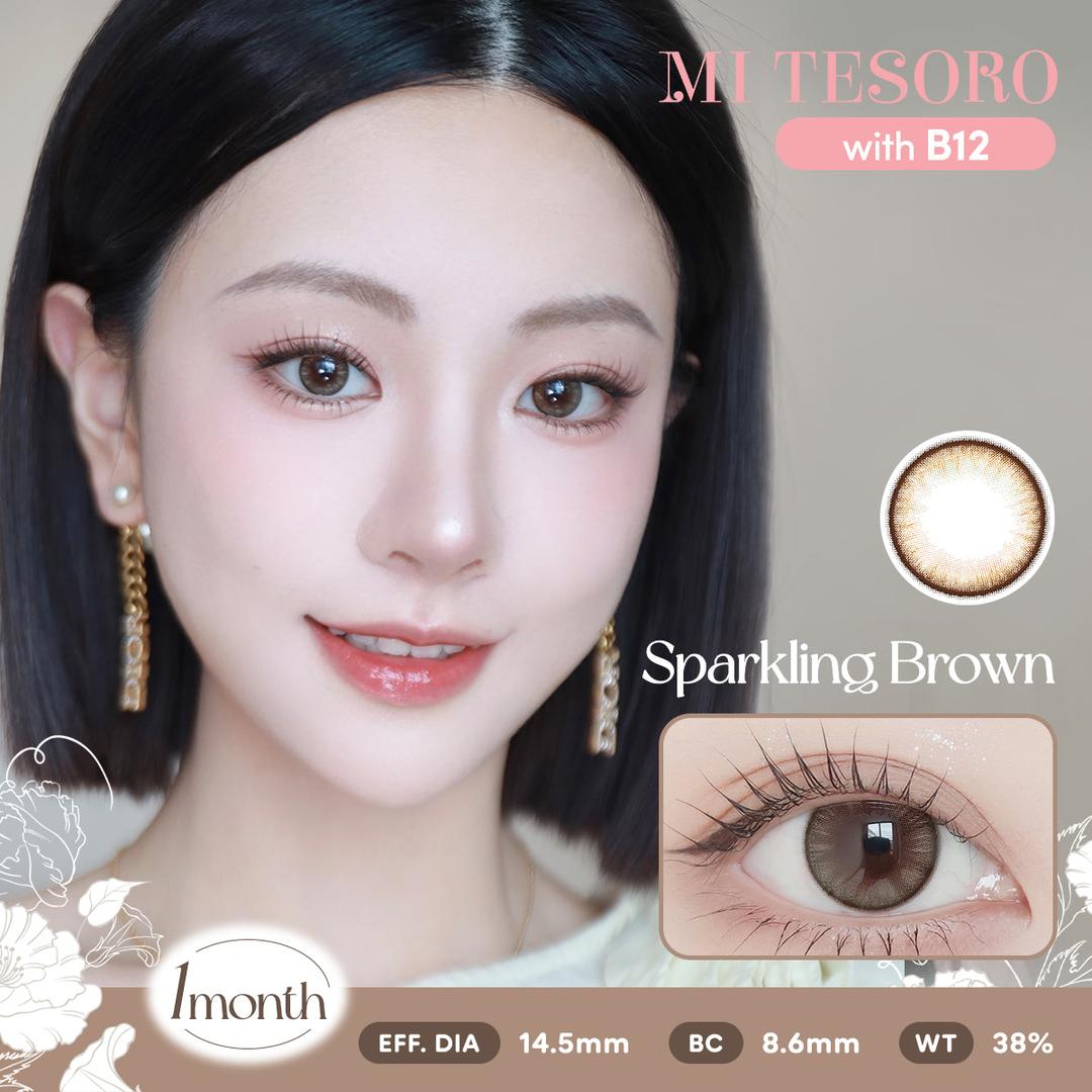 Sparkling Brown-Mi Tesoro Monthly Color Con 2pcs (Eff dia:14.5mm)