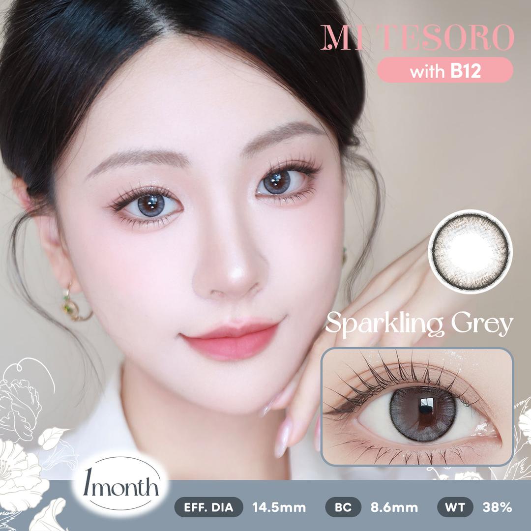 Sparkling Grey-Mi Tesoro Monthly Color Con 2pcs (Eff dia:14.5mm)