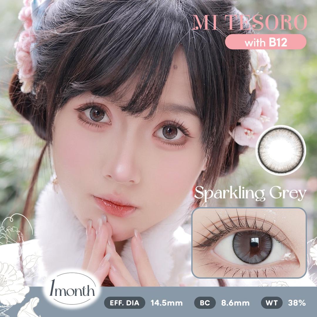 Sparkling Grey-Mi Tesoro Monthly Color Con 2pcs (Eff dia:14.5mm)