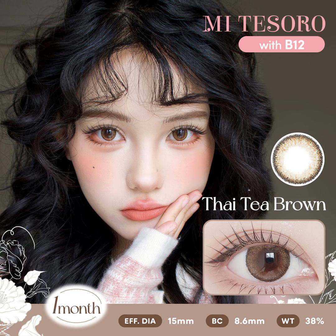 Thai Tea Brown-Mi Tesoro Monthly Color Con 2pcs (Eff dia:15mm)