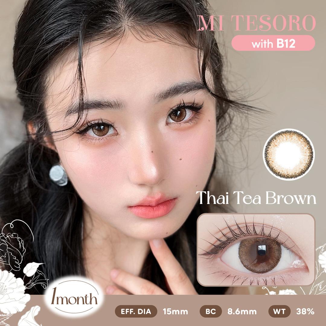 Thai Tea Brown-Mi Tesoro Monthly Color Con 2pcs (Eff dia:15mm)