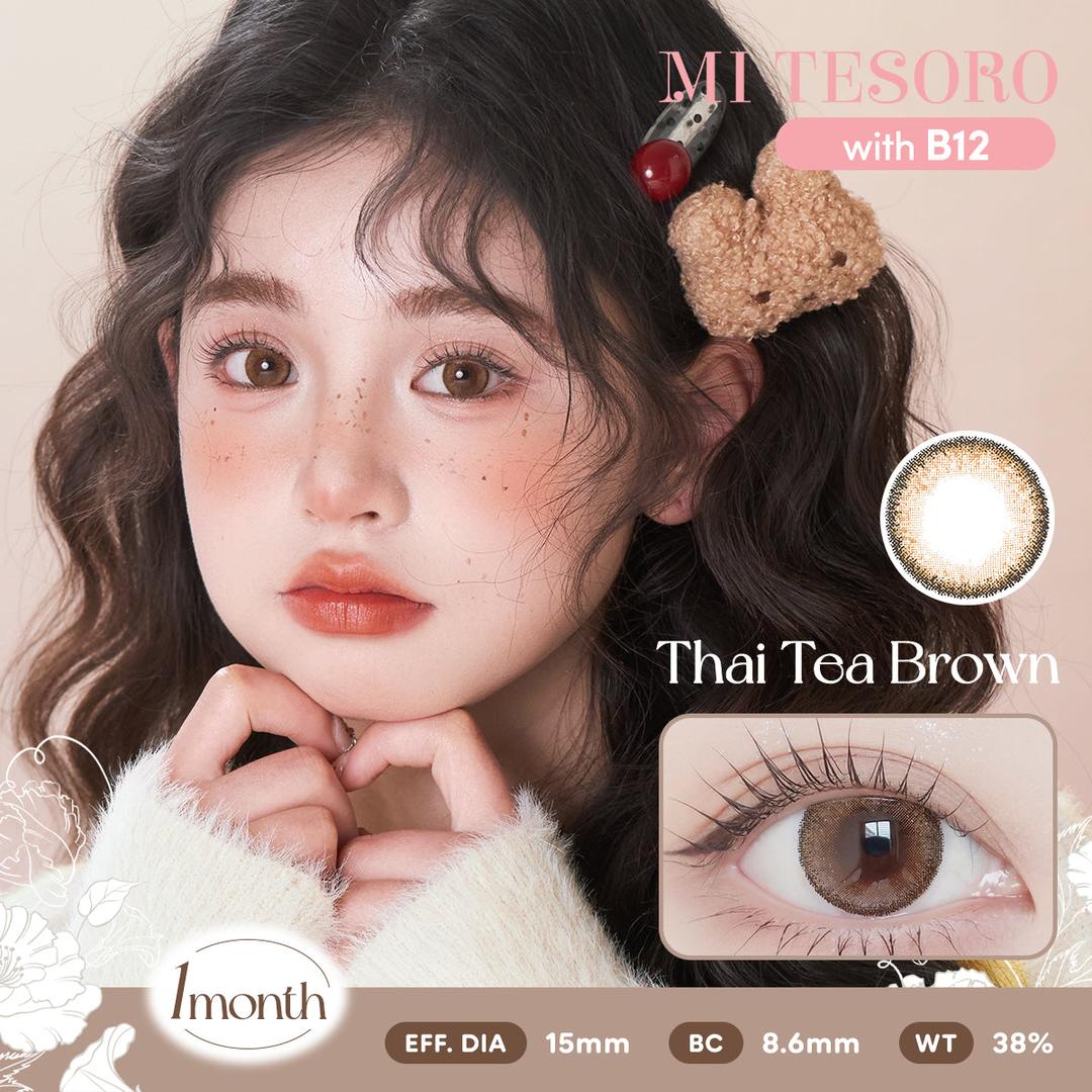 Thai Tea Brown-Mi Tesoro Monthly Color Con 2pcs (Eff dia:15mm)