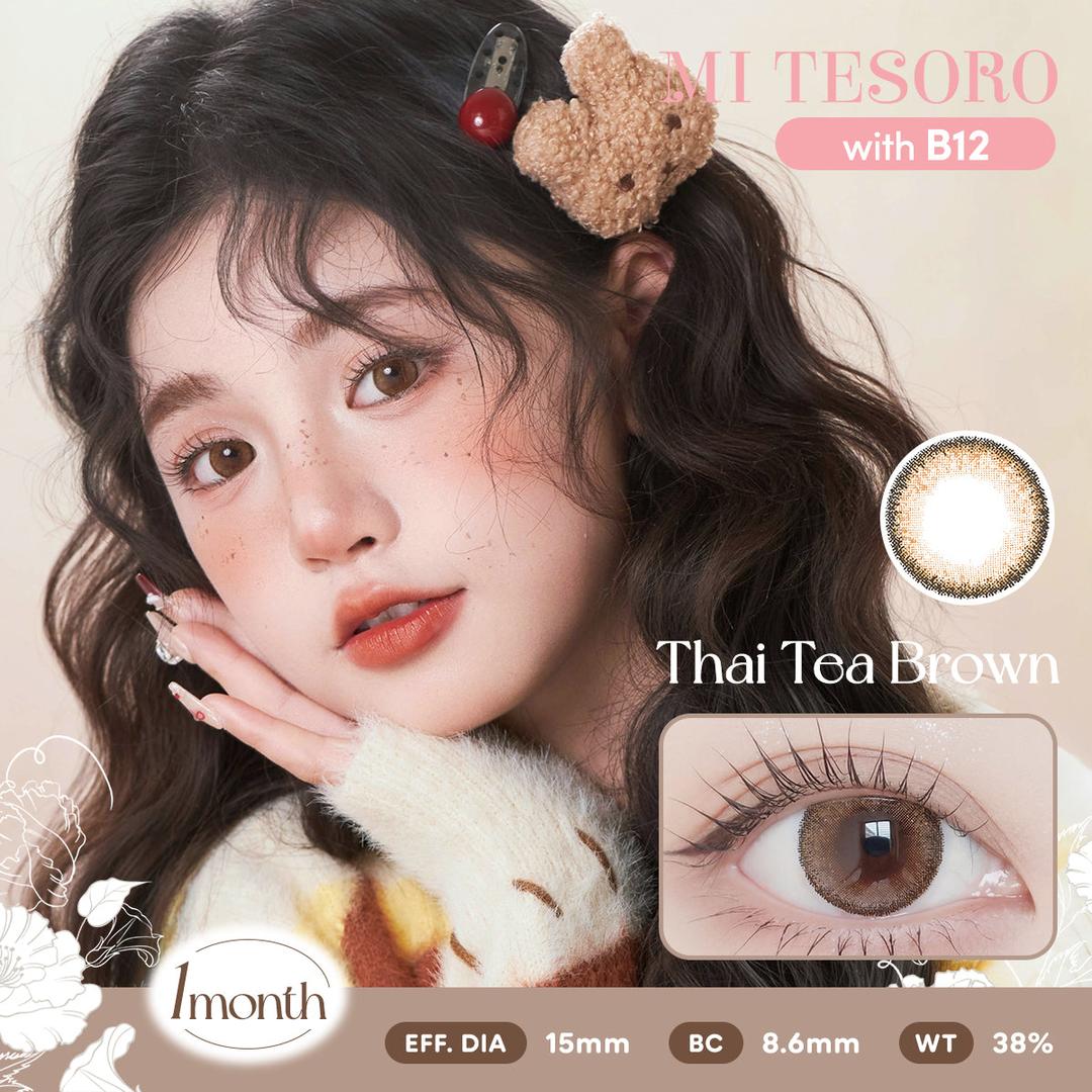Thai Tea Brown-Mi Tesoro Monthly Color Con 2pcs (Eff dia:15mm)