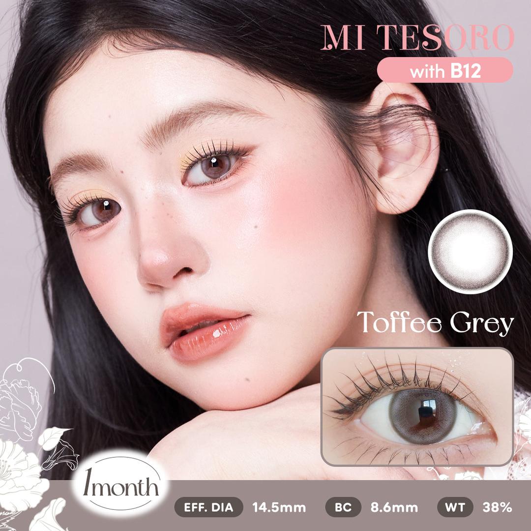 Toffee Grey -Mi Tesoro Monthly Color Con 2pcs (Eff dia:14.5mm)
