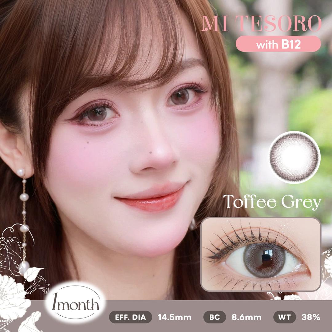 Toffee Grey -Mi Tesoro Monthly Color Con 2pcs (Eff dia:14.5mm)