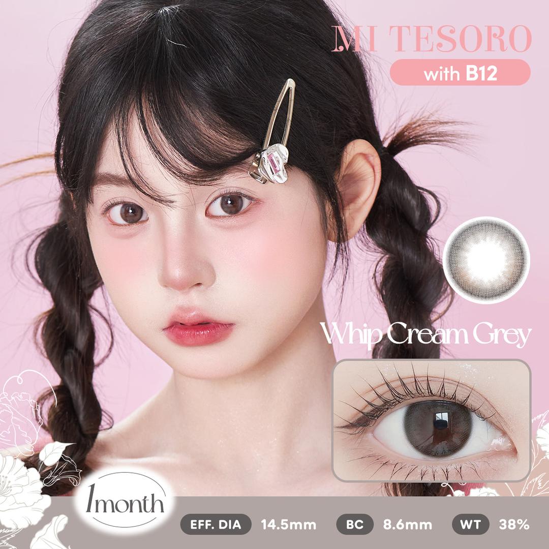Whip Cream Grey-Mi Tesoro Monthly Color Con 2pcs(Eff dia:14.5mm)
