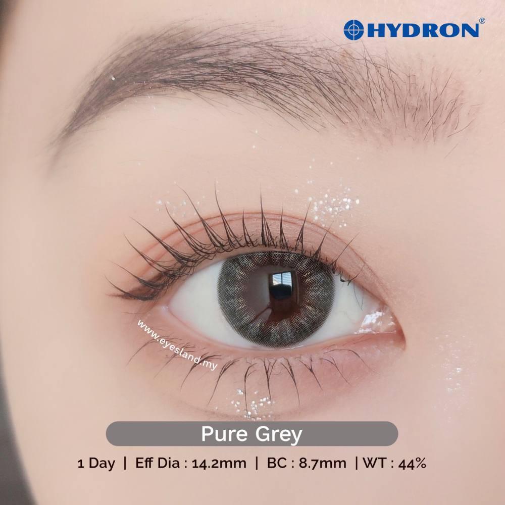 Pure Grey-Pure Plus Silicone Hydrogel 1 Day Color Contact Lens 10pcs (Eff dia:14.2mm)